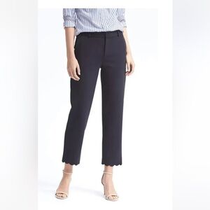 Banana Republic Navy Blue Avery Pants Scallop Hem Sz 4